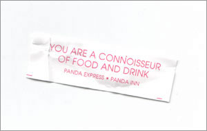 Fortune Cookie: You are a connoisseur of food and drink.
