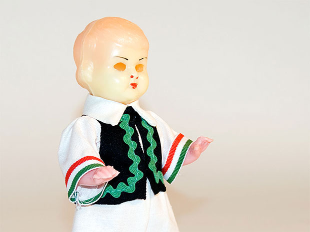 Eyeless Plastic Figurine in Geographically Indeterminate Native Dress